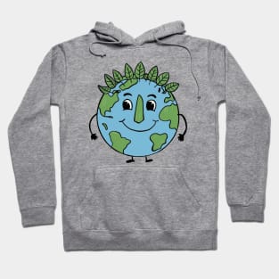 Earth Day Celebration: Joyful Cartoon Illustration Hoodie